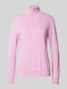 Tom Tailor Regular Fit Rollkragenpullover in unifarbenem Design Rosa