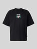 CARLO COLUCCI Oversized T-Shirt mit Label-Print Black