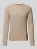 JOOP! Jeans Strickpullover mit Rundhalsausschnitt Modell 'Oro' Offwhite