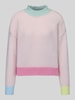 ONLY Relaxed Fit Pullover mit Color-Blocking Rosa