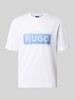 HUGO Blue Regular Fit T-Shirt aus reiner Baumwolle Modell 'Naxter' Offwhite