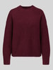 VERO MODA oversized pullover met wol model 'BOOM' Donkerrood gemêleerd