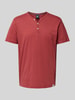 Lerros T-Shirt mit Serafino-Ausschnitt Rot