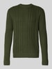 Jack & Jones Strickpullover mit gerippten Abschlüssen Modell 'PAUL' Dunkelgruen