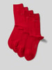 camano Sokken in effen design in een set van 4 paar Rood