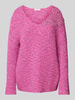 Christian Berg Woman Strickpullover mit V-Ausschnitt Fuchsia