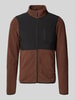 Blend Fleecejack met ritszakken, model 'MARIO' Middenbruin