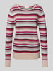 Christian Berg Woman Gebreide pullover van viscosemix met ronde hals Metallic beige gemêleerd