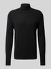 Christian Berg Men Wollpullover mit Rollkragen und Kaschmir-Anteil Black