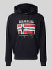 Napapijri Hoodie met labelprint, model 'BIG FLAG' Zwart