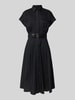 Lauren Ralph Lauren Sukienka midi z kołnierzykiem koszulowym Czarny