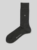 Burlington Socken mit Label-Print Modell 'Dublin' Anthrazit