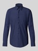 BOSS Slim fit zakelijk overhemd met elastisch performancemateriaal, model 'HANK' Marineblauw
