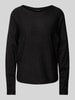 comma Strickpullover aus Viskose-Mix mit U-Boot-Ausschnitt Black