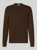 SELECTED HOMME Regular fit pullover van puur katoen, model 'DANE' Chocoladebruin