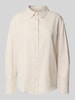 Gina Tricot Regular fit overhemdblouse van linnen met doorknoopsluiting Camel