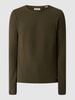 Jack & Jones Gebreide pullover met labelpatch, model 'HILL' Olijfgroen