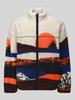 ONLY & SONS Oversized Teddy- / Webpelzjacke mit Motiv-Print Modell 'ADAM' Offwhite