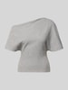 Gina Tricot Regular Fit T-Shirt im asymmetrischen Design Mittelgrau