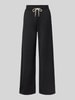 Guess Activewear Wide leg sweatbroek met structuurmotief, model 'PEONY' Zwart