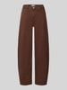 PIECES Barrel Jeans aus Baumwoll-Mix Modell 'GRACE' Dunkelbraun