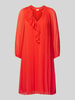 s.Oliver BLACK LABEL Knielanges Kleid mit Plisseefalten Rot