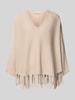 Herzensangelegenheit Poncho van een mix van katoen en kasjmier Zand