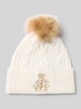 Lauren Ralph Lauren Strickmütze mit Bommel Offwhite