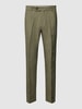 Carl Gross Slim fit pantalon van linnen met persplooien, model 'Tomte' Lichtgroen