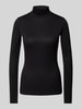 HUGO Slim Fit Longsleeve mit Stehkragen Modell 'Delaina' Black