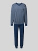 Schiesser Pyjama mit V-Ausschnitt Blau