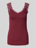 Pieces Slim Fit Tank Top aus Viskose-Mix Modell 'BARBERA' Dunkelrot