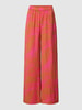 comma Stoffhose mit floralem Allover-Muster Pink