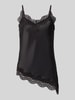 PIECES Top na ramiączkach o kroju slim fit z obszyciem koronką model 'JESSA' Czarny