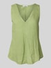 ZABAIONE Regular fit linnen blousetop met V-hals, model 'Lu44cia' Mintgroen
