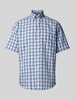 Eterna Koszula biznesowa o kroju comfort fit ze wzorem w szkocką kratę Piaskowy