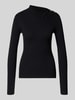 MYON Slim Fit Pullover aus Viskose-Mix in Strick-Optik Black