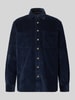 Christian Berg Men Regular Fit Hemdjacke aus Cord mit Kentkragen Dunkelblau