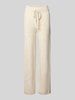 VERO MODA Hose mit Strickoptik Ecru
