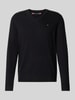 Tommy Hilfiger Regular fit pullover van een mix van katoen en kasjmier Zwart