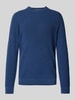 Brax Gebreide pullover met labeldetail, model 'ROY' Blauw