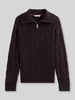 Tommy Hilfiger Relaxed Fit Troyer aus reiner Wolle Schoko
