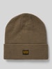 G-Star Raw Beanie mit Label-Detail Modell 'Effo' Mittelbraun