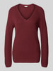 s.Oliver RED LABEL Regular fit gebreide pullover van katoenmix Bordeaux