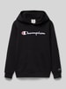 CHAMPION Hoodie met labelstitching Zwart