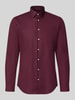 Jake*s slim fit zakelijk hemd met kentkraag Bordeaux