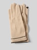 Roeckl Handschuhe aus Woll-Mix Modell 'Leather Piping Touch' Beige