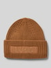 Liu Jo White Beanie mit Label-Patch Beige