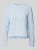 Tommy Hilfiger Strickpullover aus reiner Baumwolle mit Rundhalsausschnitt Hellblau