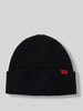 HUGO Beanie aus reiner gerippter Schurwolle Modell 'XOLA' Black